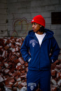Navy Blue Inc Stu Windbreaker Short Set
