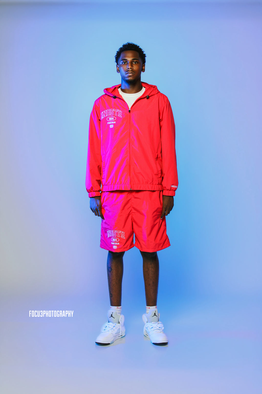 RED IncStu Windbreaker Short Set