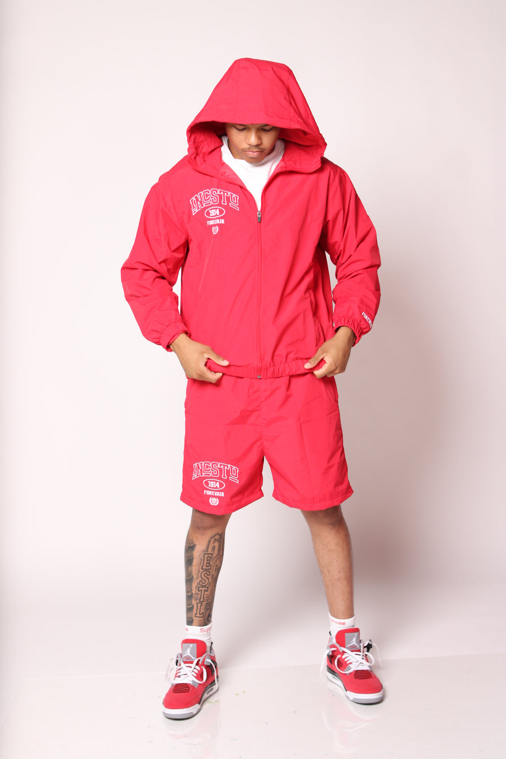 RED IncStu Windbreaker Short Set